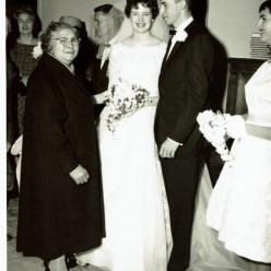 Grandma Abbie in 1961 at grand daughter Sharleen's wedding in Seattle.