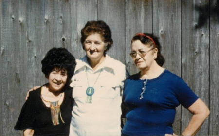 Abbie's daughters: Mary Miller, Kathleen Williams, Lucille Aalvik at the Tumulth reunion, circa 1976