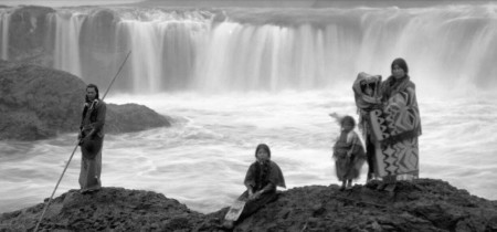 Columbia River Indian Family at Celilo Falls